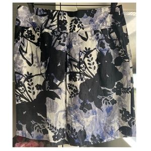 ANN TAYLOR FLORAL LINEN/SILK BLEND SKIRT SIZE 10
